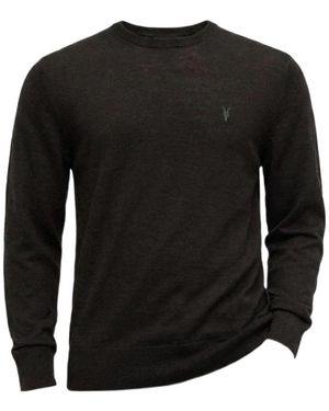 AllSaints Embroidered-Logo Crew-Neck Jumper - Black