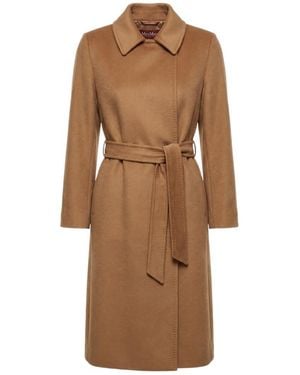 Max Mara Studio Bcollag Belted Long Coat - Brown