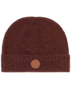 Vivienne Westwood Fluffy Turn-Up Beanie Hat - Brown