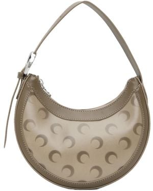 Marine Serre Faded Leather Moon Eclips Mini Bag - Grey
