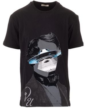 Valentino Undercover Co-Branded Ufo Printed T-Shirt - Black