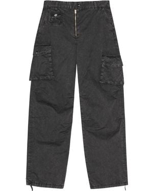 Ganni Drawstring Cargo Trousers - Grey