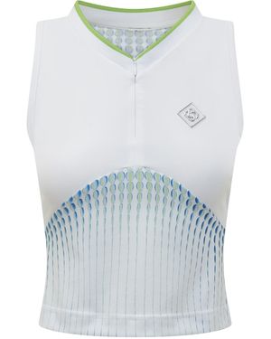 CASABLANCA Logo Plaque Sleeveless Top - Blue