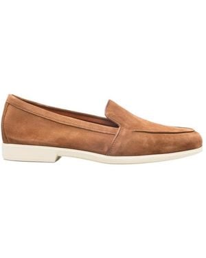 Santoni Malibu Contrasting-Sole Loafers - Brown