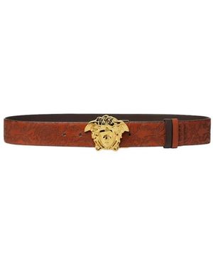 Versace La Medusa Reversible Belt - Brown