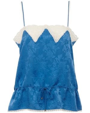 Chloé Drawstring Camisole Top - Blue