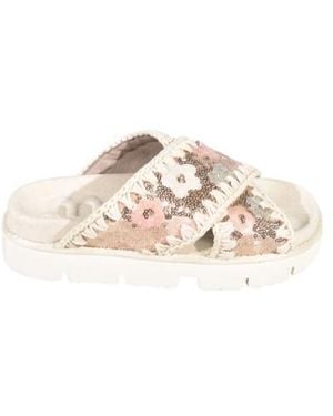 Mou Sequin-Embellished Sandals - Pink