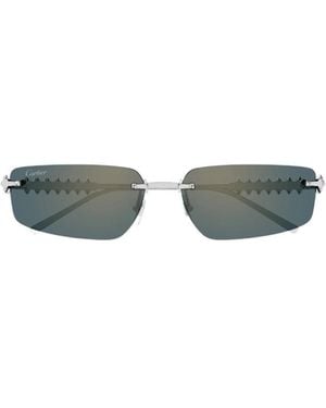 Cartier Rectangle-Frame Sunglasses - Multicolour