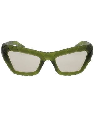 Bottega Veneta Eyewear Cat-Eye Frame Sunglasses - Green