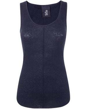 Thom Krom Long Ribbed Tank Top - Blue
