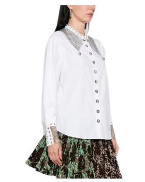 Chopova Lowena Titan Embellished Collared Shirt - White