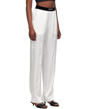 Tom Ford Stretch Satin Pj Pants - White