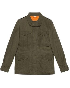 Gucci Coated Parka With Logo - Green