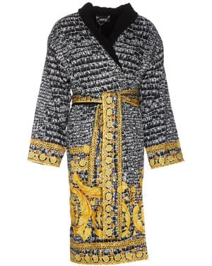 Versace Printed Belted Waist Bathrobe - White
