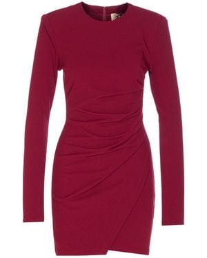 Aniye By Pleated Long-Sleeved Dress - Red