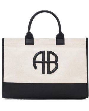Anine Bing Lara Logo Tote Bag - White