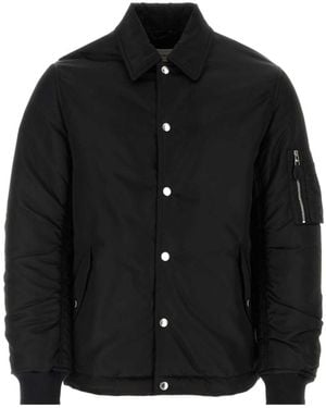 McQueen Button Up Collared Jacket - Black