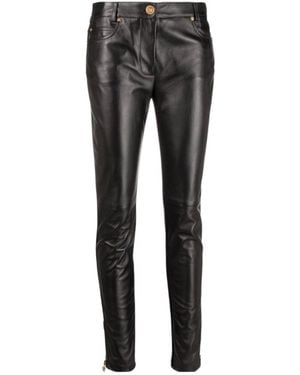 Versace Bi-Material Skinny-Fit Pants - Gray