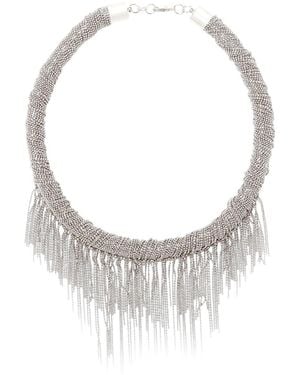 Fabiana Filippi Chain Fringe Necklace - White
