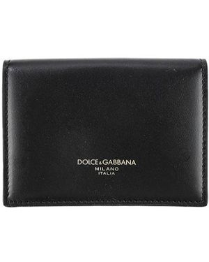 Dolce & Gabbana Monreal Logo-Print Leather Wallet - Black