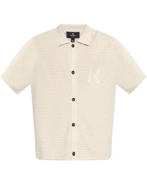 Represent Crochet Short Sleeve Cardigan - Natural