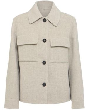 Brunello Cucinelli Wool Blend Short Coat - Natural