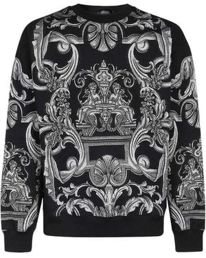 Versace Baroque Pattern Crewneck Sweatshirt - Grey