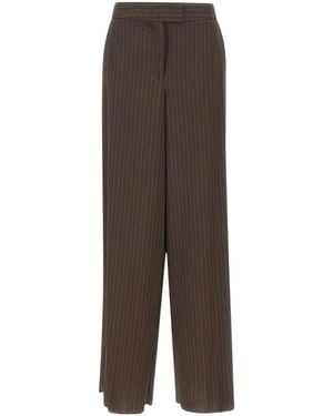 Marella Maggio Pinstriped Palazzo Trousers - Brown