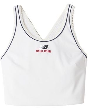 Miu Miu Stretch Technical Jersey Tank Top - White