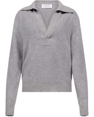 Victoria Beckham Genevieve Collar Knitted Jumper - Grey