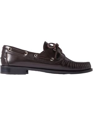 Aeyde Harris Leather Boat Shoes - Brown