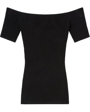 PUCCI Pucci Marmo Off-Shoulder Fitted Top - Black