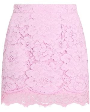 Patou Lace Mini Fitted Skirt - Pink