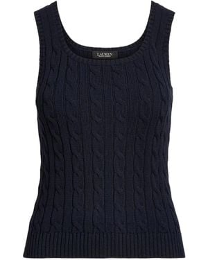Ralph Lauren Lauren Cable-Knit Sleeveless Jumper - Blue