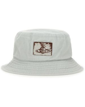 Vivienne Westwood Orb Embroidered Bucket Hat in Blue | Lyst