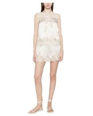 Doen Iona Lace-Trim Mini Shorts - White