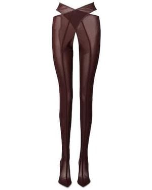 The Attico Mesh Over-The-Knee Boots - Brown