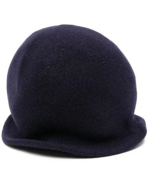 Emporio Armani Wool Flat-Top Hat - Blue