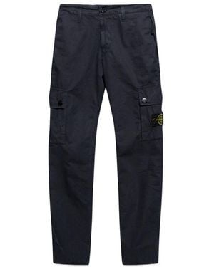 Stone Island Side Cargo-Pocket Detail Trousers - Blue