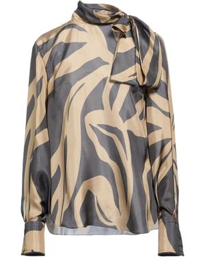 Brunello Cucinelli Colour Block Silk Tops - Metallic