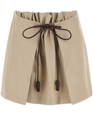 Loewe Drawstring Mini Skirt - Natural