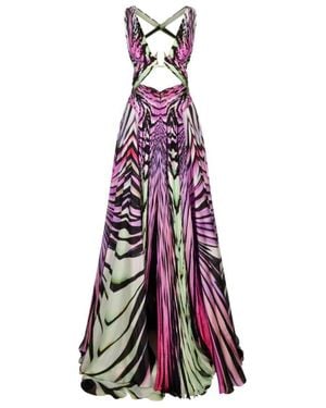 Roberto Cavalli Ray Of Paradise Printed Maxi Dress - Purple