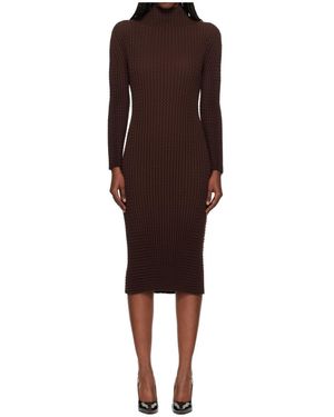 Issey Miyake Textured Knit Dress - Brown