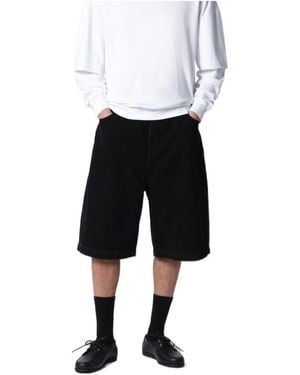 Entire studios Elastic Waist Denim Shorts - Black