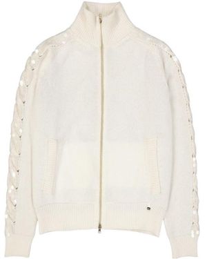 Herno Long-Sleeved Knitted Cardigan - White