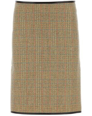 Bottega Veneta Glencheck Skirt - Natural