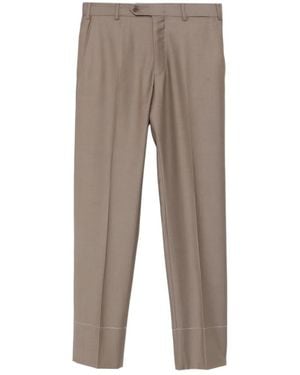 Brioni Tigullio Pressed-Crease Tailored Trousers - Grey