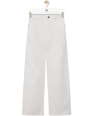 Loewe Anagram-Embroidered Baggy Jeans - White