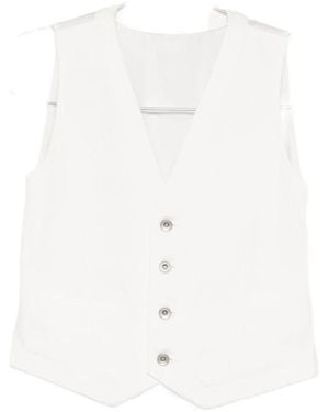 Sacai Buttoned Chiffon-Back Jacket - White