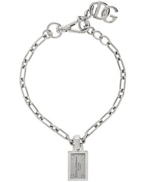 Dolce & Gabbana Logo Charm Bracelet - Metallic